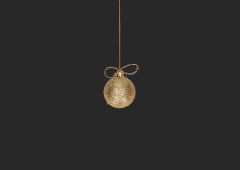 Kerstkaart gouden kerstballen 2026 colors Achterkant