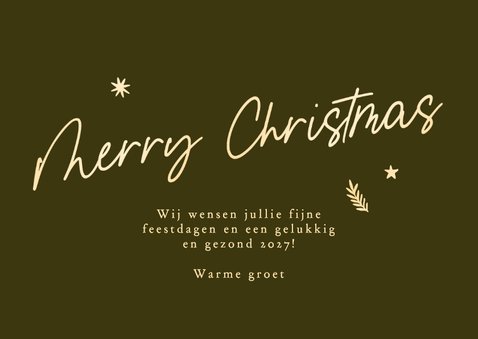 Kerstkaart gouden sterren en grote eigen foto 3