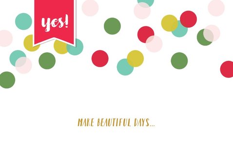 Kerstkaart hip confetti goud-look handlettering 2