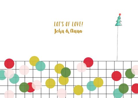 Kerstkaart hip confetti goud-look handlettering 3