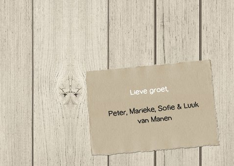 Kerstkaart hout met krijtlabel 3