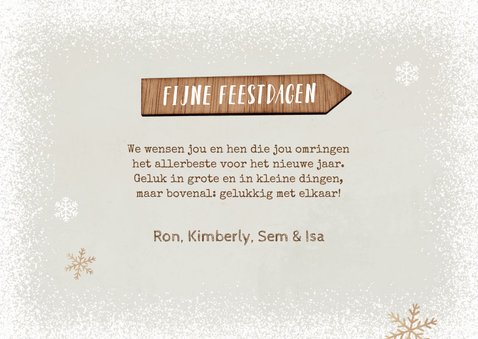 Kerstkaart houten kerstboom hout foto sneeuw kerst 3