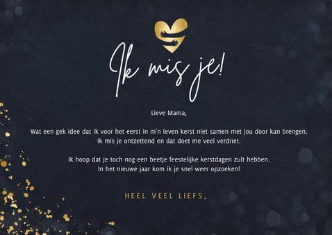 Kerstkaart ik kerst-mis je! - niet samen kunnen zijn 3