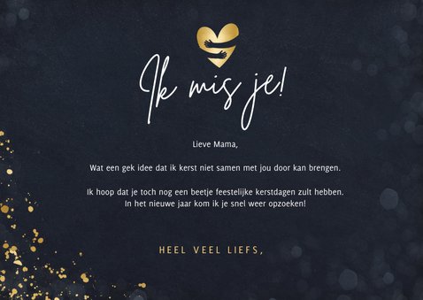 Kerstkaart ik kerst-mis je! - niet samen kunnen zijn 3