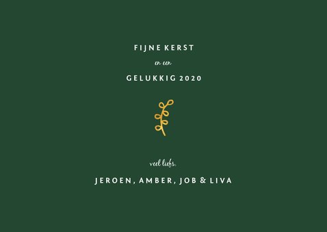 Kerstkaart 'joy to the world' goudlook met foto's 3