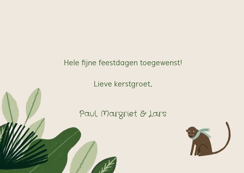 Kerstkaart jungle bells met aapjes 3