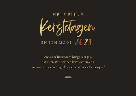Kerstkaart kerstballen goud groen rood foto kerstkus 3