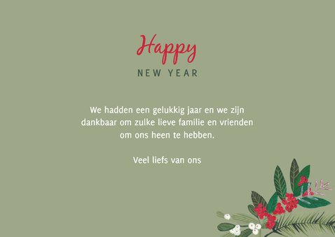 Kerstkaart kersttakjes en besjes 3