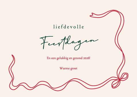 kerstkaart klassiek met ruit en strikje 3