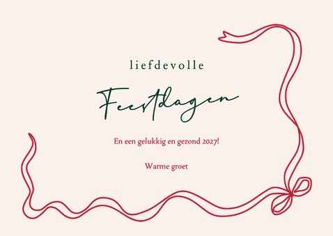 kerstkaart klassiek met ruit en strikje 3