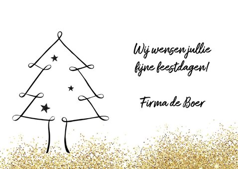 Kerstkaart krijtbord boom label 3