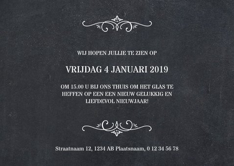 Kerstkaart krijtbord met foto en tekst 3