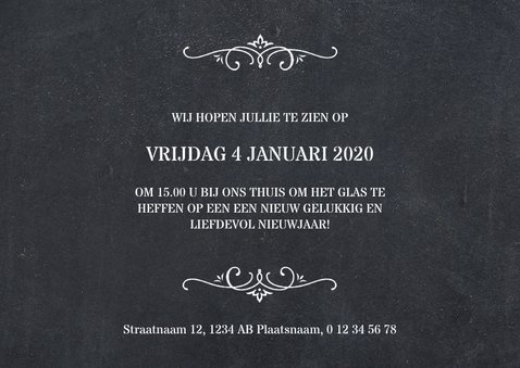 Kerstkaart krijtbord met foto en tekst 3