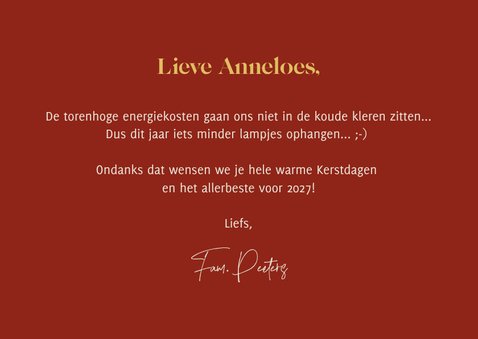 Kerstkaart lage energierekening openhaard kaars wame kerst 3