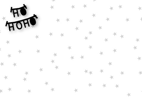 Kerstkaart letterslinger foto zwartwit 2