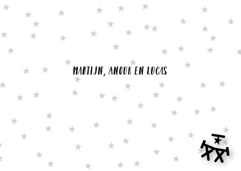 Kerstkaart letterslinger foto zwartwit 3