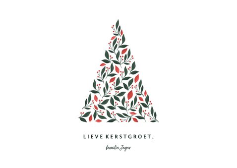 Kerstkaart licht met foto en botanische kerstboom 3