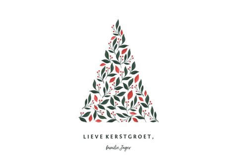 Kerstkaart licht met foto en botanische kerstboom 3