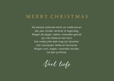 Kerstkaart liefdevol joy grafisch goud merry christmas 3