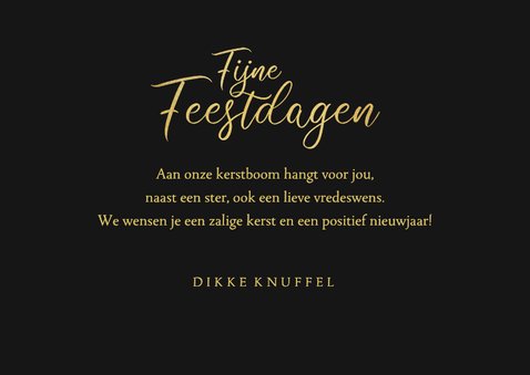 Kerstkaart liefdevol kerstknuffel hartjes foto goud 3