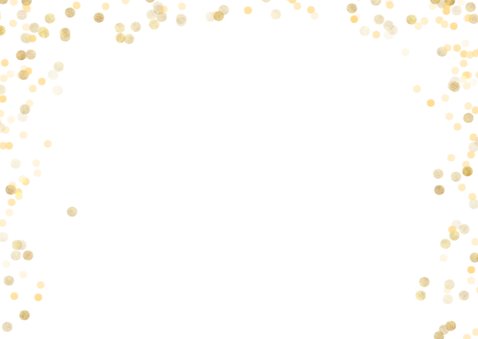 Kerstkaart liggend met gouden confetti 2