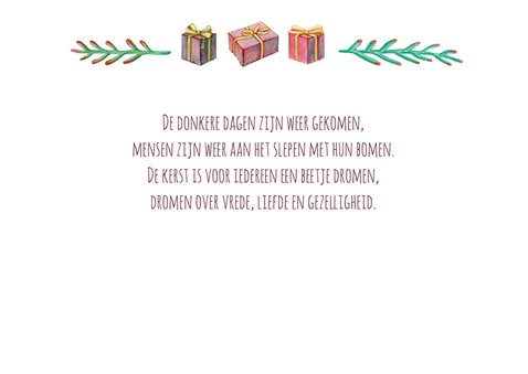 Kerstkaart merry christmas met illustraties 2