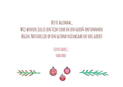 Kerstkaart merry christmas met illustraties 3