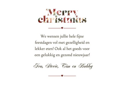 Kerstkaart Merry Christmas Patroon schotse ruit foto 3