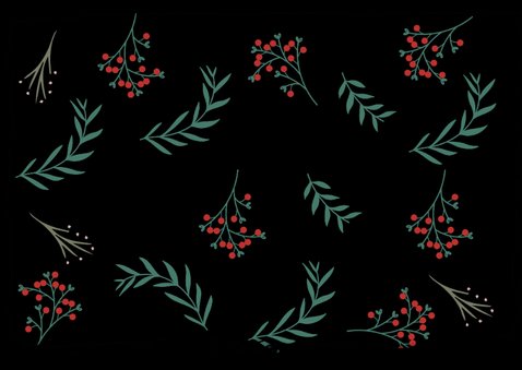 Kerstkaart met botanische bloemen 2