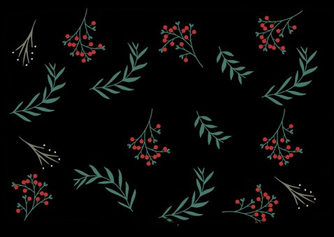 Kerstkaart met botanische bloemen 2