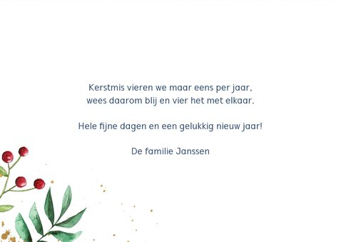 Kerstkaart met botanische elementen 3
