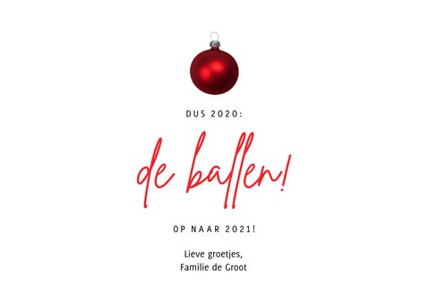 Kerstkaart met foto corona - 2020 was geen bal aan 3