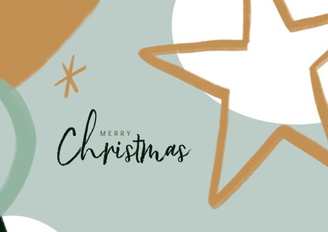 Kerstkaart met foto en abstracte illustratie en ster 2