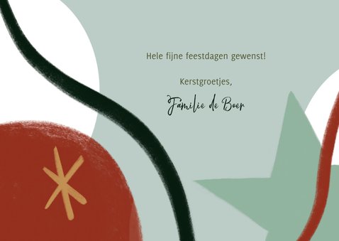 Kerstkaart met foto en abstracte illustratie en ster 3