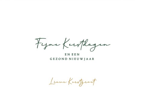 Kerstkaart met foto en gouden accenten 3