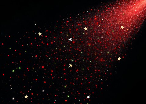 Kerstkaart met foto en in goud 'Merry Christmas' 2