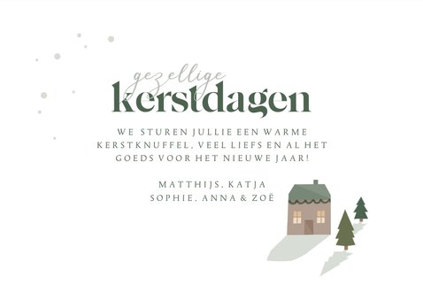 Kerstkaart met foto en kersthuisjes 3