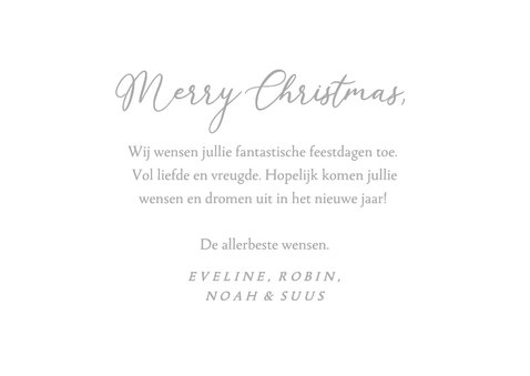 Kerstkaart met foto en merry christmas klassieke typografie 3