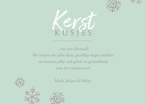 Kerstkaart met foto en zilveren sneeuwsterren 3