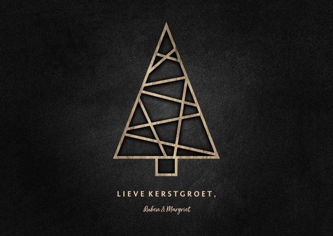 Kerstkaart met foto, houten kerstboom en krijtbord 3