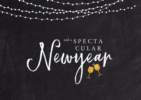 Kerstkaart met foto, lampjes en 'wonderful XMAS' 2