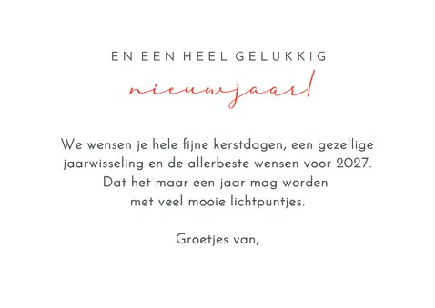 Kerstkaart met foto van takje met rode besjes 3