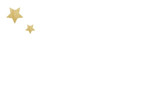 Kerstkaart met gouden letters en hip gewei en label 2
