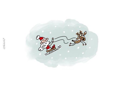 Kerstkaart met kerstmannetjes en jaartal 2027 2