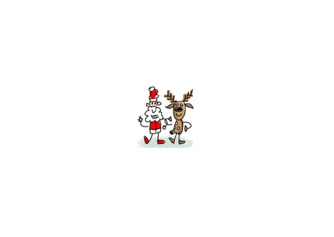 Kerstkaart met kerstmannetjes en jaartal 2027 Achterkant