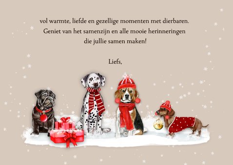 Kerstkaart met leuke hondjes  3