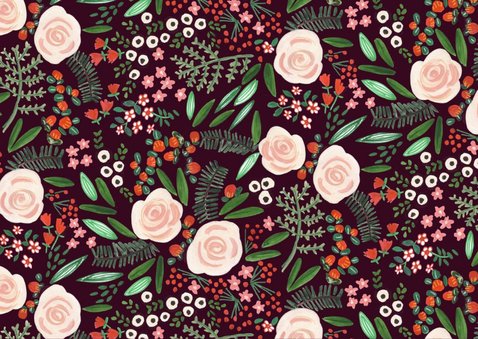 Kerstkaart met mooie bloemen botanisch 2