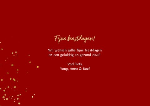 Kerstkaart met spetters en foto's goud 3