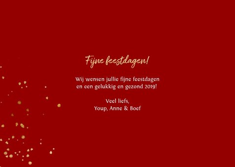 Kerstkaart met spetters en foto's goud 3