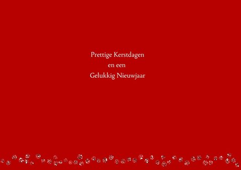 Kerstkaart met trendy rood in glitter strass steentjes 3
